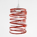 Spiral Nest Pendant - Fire Engine Red / White