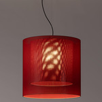 Moare Two Shade Pendant - Black / Red / Red