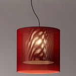 Moare Two Shade Pendant - Black / Red / Grey
