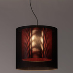 Moare Two Shade Pendant - Black / Black / Red