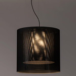 Moare Two Shade Pendant - Black / Black / Grey