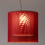 Moare Two Shade Pendant - Black / Red / Red