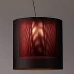 Moare Two Shade Pendant - Black / Black / Red