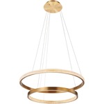 Rings Pendant - Brushed Brass / Clear