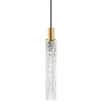 Firenze Monopoint Pendant - Brushed Brass / Clear