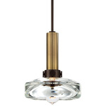 Volk Pendant - Aged Bronze/Brushed Brass / Clear