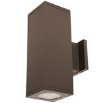 Cube 5IN Architectural Up and Down Beam Wall Light - Bronze / Clear