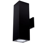 Cube 6IN Architectural Up and Down Beam Wall Light - Black / Clear