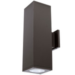 Cube 6IN Architectural Up and Down Beam Wall Light - Bronze / Clear
