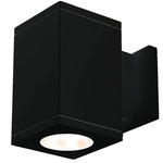 Cube 5IN Architectural Up or Down Beam Wall Light - Black / Clear