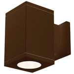 Cube 5IN Architectural Up or Down Beam Wall Light - Bronze / Clear