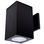 Cube 6IN Architectural Up or Down Beam Wall Light - Black / Clear