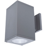 Cube 6IN Architectural Up or Down Beam Wall Light - Graphite / Clear