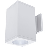Cube 6IN Architectural Up or Down Beam Wall Light - White / Clear