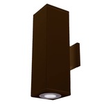 Cube Architectural Up and Down 6 Degree Beam Wall Light - Bronze / Clear