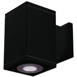 Cube Architectural Up or Down 6 Degree Beam Wall Light - Black / Clear