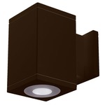 Cube Architectural Up or Down 6 Degree Beam Wall Light - Bronze / Clear