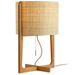 Melina Table Lamp - Natural Oak / Beige