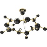 Atomic Chandelier - Brass / Glossy Black