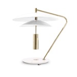 Basie Table Lamp - Brass / Glossy White
