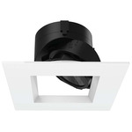 Aether 2 inch Square Adjustable Downlight with Trim - White
