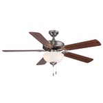 Dalton Ceiling Fan with Bowl Light - Nickel / Alabaster