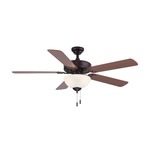 Dalton Ceiling Fan with Bowl Light - Oiled Bronze / Alabaster
