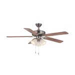 Dalton Ceiling Fan with Light - Nickel / White