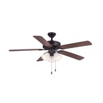 Dalton Ceiling Fan with Light - Oiled Bronze / White