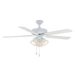 Dalton Ceiling Fan with Light - White / White