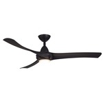 Droid Ceiling Fan with Light - Matte Black / Opal