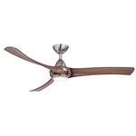 Droid Ceiling Fan with Light - Nickel / Walnut / Opal