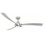 Droid Ceiling Fan with Light - Nickel / Silver / Silver