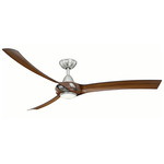Droid Ceiling Fan with Light - Nickel / Walnut / Walnut