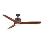 Sora Outdoor Ceiling Fan with Light - Textured Brown