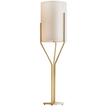 Arborescence Large Shade Floor Lamp - Satin Brass / White