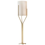Arborescence Large Shade Floor Lamp - Satin Brass / White