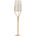 Arborescence Large Shade Floor Lamp - Satin Brass / White