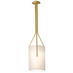 Arborescence Small Shade Pendant - Satin Brass / White