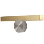 Calee Wall Light - Satin Nickel Round Backplate / Satin Brass Rectangular Shade