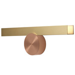 Calee Wall Light - Satin Copper Round Backplate / Satin Brass Rectangular Shade