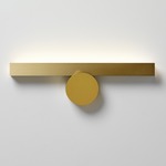 Calee Wall Light - Polished Brass Round Backplate / Satin Brass Rectangular Shade