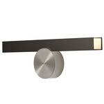 Calee Wall Light - Satin Nickel Round Backplate / Satin Graphite Rectangular Shade