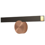Calee Wall Light - Satin Copper Round Backplate / Satin Graphite Rectangular Shade