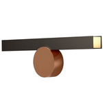 Calee Wall Light - Polished Copper Round Backplate / Satin Graphite Rectangular Shade