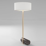 Calee XL Floor Lamp - Satin Graphite / Satin Brass