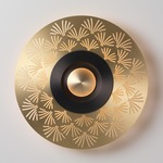 Earth Palm Wall / Ceiling Light - Satin Graphite / Satin Brass