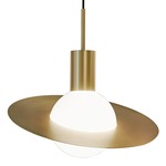 Saturne Pendant - Satin Brass / Opal