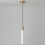 Signal Vertical Suspension - Satin Brass / Opal