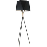 Solitaire Floor Lamp - Satin Graphite / Satin Brass